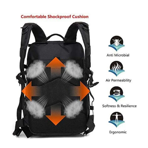 Assault Backpack Men's backpack Waterproof 4 compartment multi pocket Hiking camping bag - Image 5