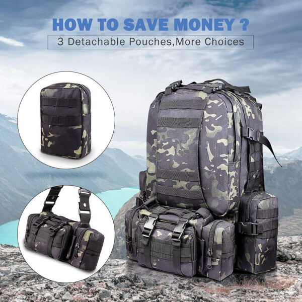 Men's practical assault backpack Hunting hiking bag Large assault equipment backpack - Image 2