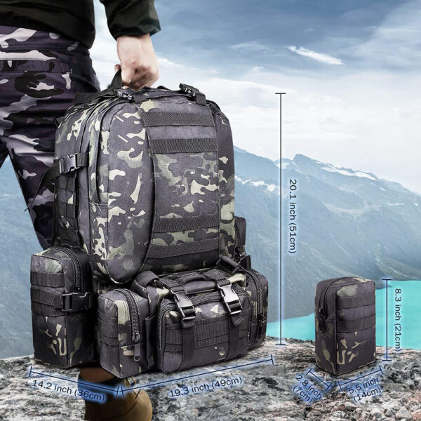 Men's practical assault backpack Hunting hiking bag Large assault equipment backpack - Image 3