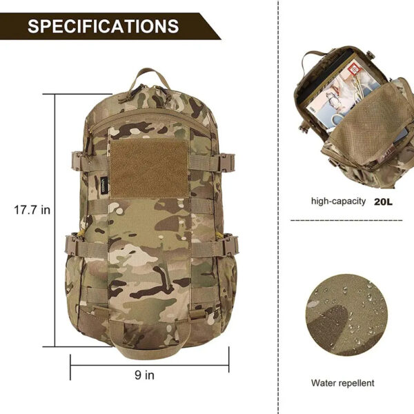 Assault backpack Men's practical assault bag Outdoor 20L bag Hiking backpack - Image 2