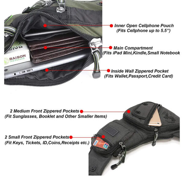 Nicgid Sling Bag Chest Shoulder Backpack Fanny Pack Crossbody Bags for Men - Image 4