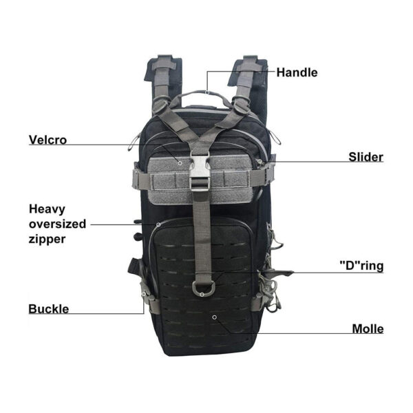 Small Assault Backpack Practical assault backpack Outdoor training bag Flag patch - Image 3