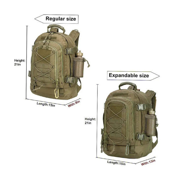Men's backpack High capacity training assault backpack Walking expandable backpack - Image 3