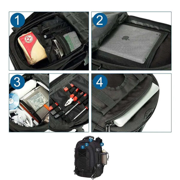 Men's backpack High capacity training backpack Walking expandable backpack - Image 6