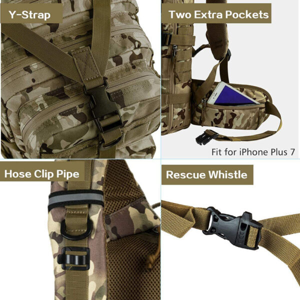 Practical assault backpack Training hydration bag backpack Outdoor hiking bag - Image 6