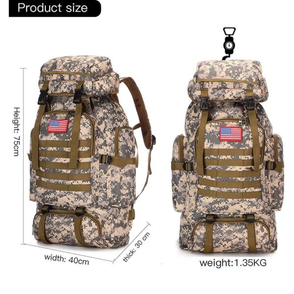 Men's hiking backpack Waterproof training camping backpack Travel day bag - Image 5
