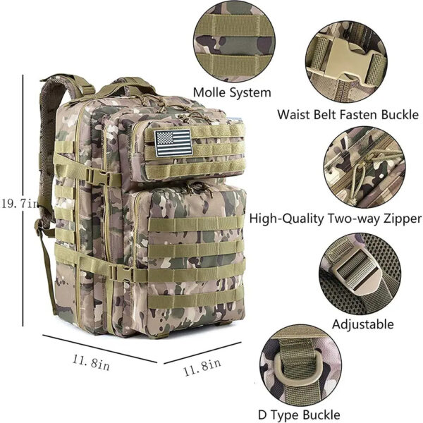 Practical assault kit Men's and women's backpacks 45L practical backpack Large backpack - Image 6