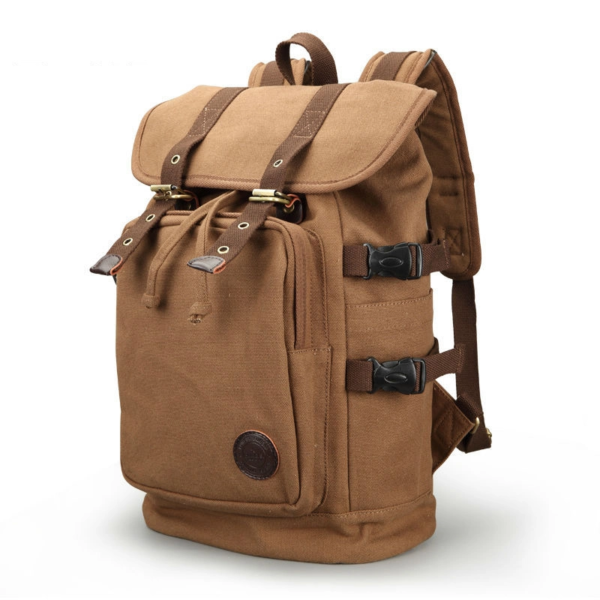 Hot Sale Waxed Drawstring Vintage Canvas School Backpack