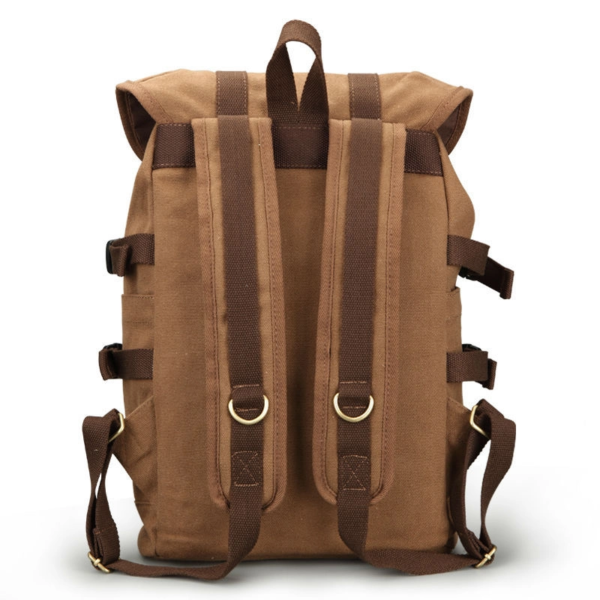 Hot Sale Waxed Drawstring Vintage Canvas School Backpack - Image 4