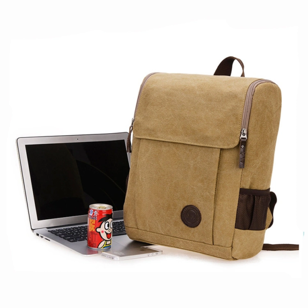 Promotion Durable Square Shape Customized Leisure Rucksack Canvas Backpack - Image 2