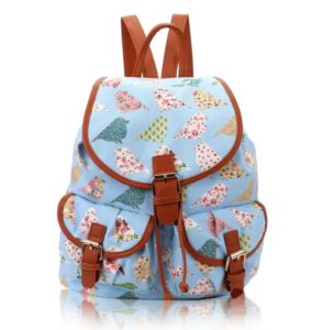 Birds and Flowers Print Retro Style Rucksack Backpack