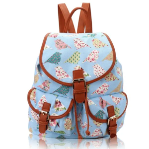 Birds and Flowers Print Retro Style Rucksack Backpack