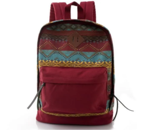 Print Canvas School Backpack, School Bag